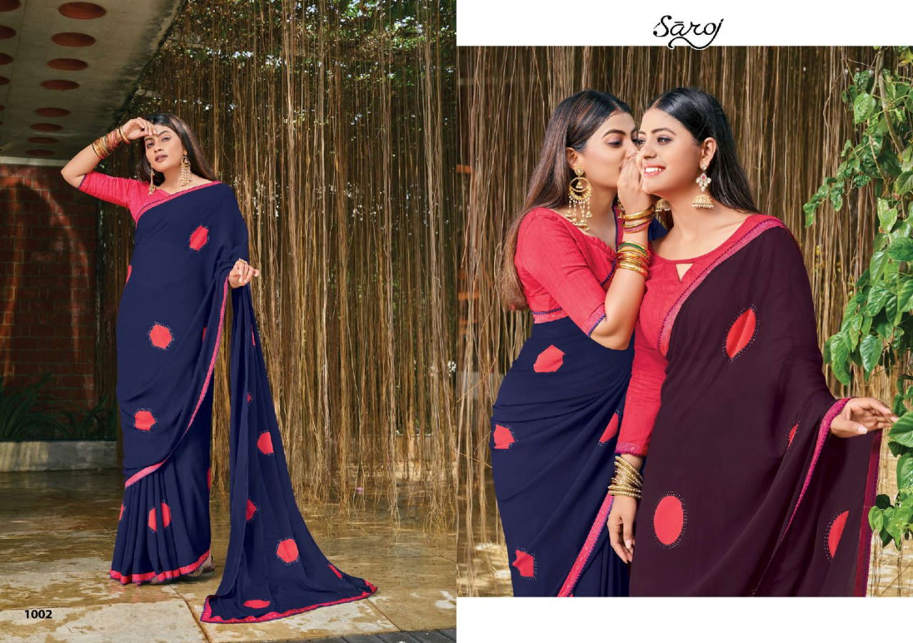 Saroj Nagme Fancy Ethnic Wear Designer Georgette Saree Collection
